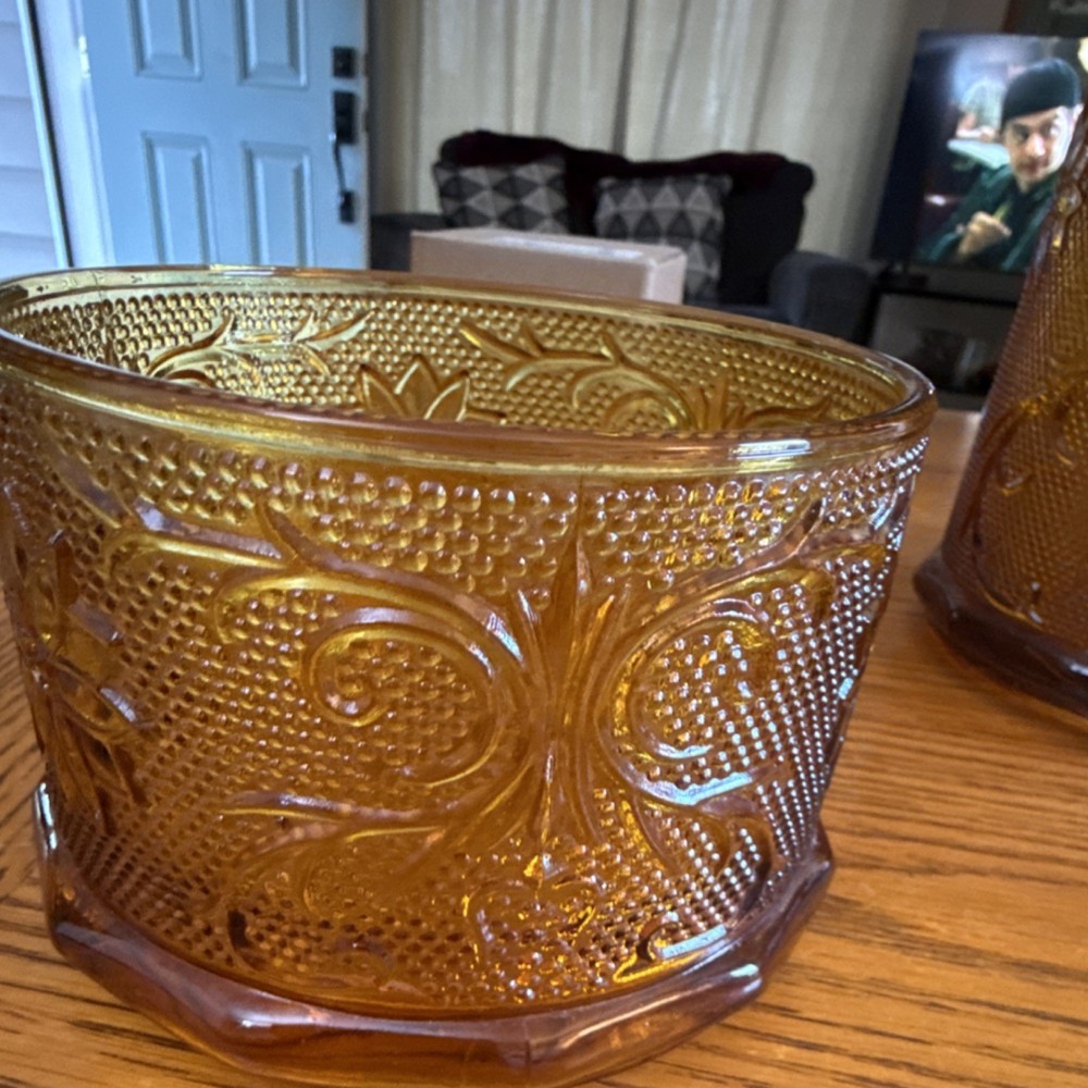 Indiana glass Tiara pattern amber color. Zero chips or cracks