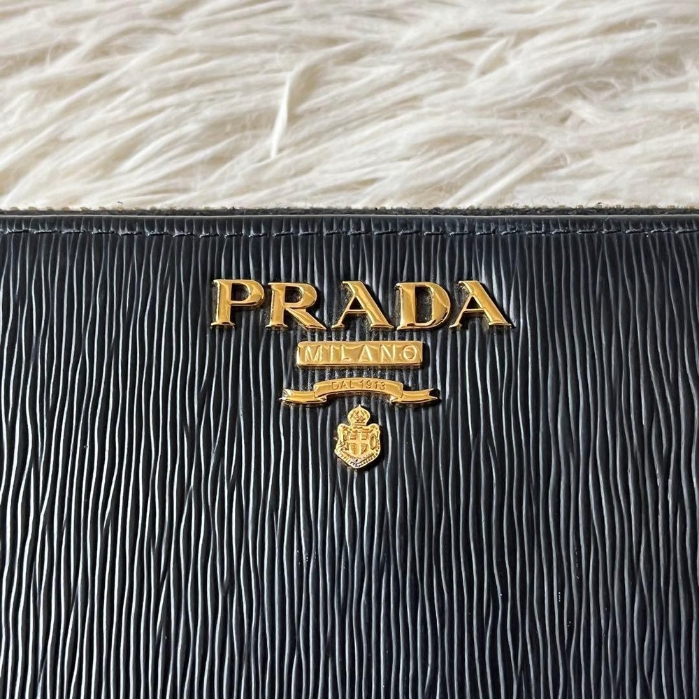 PRADA Vittero Move Long Wallet Black
