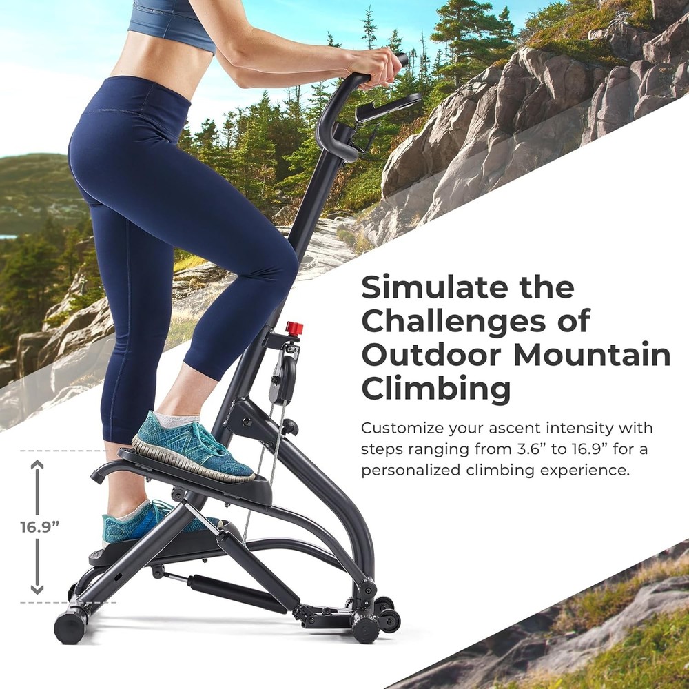 Stair Stepper w/Handlebar, Extended Step Range Climber Machine