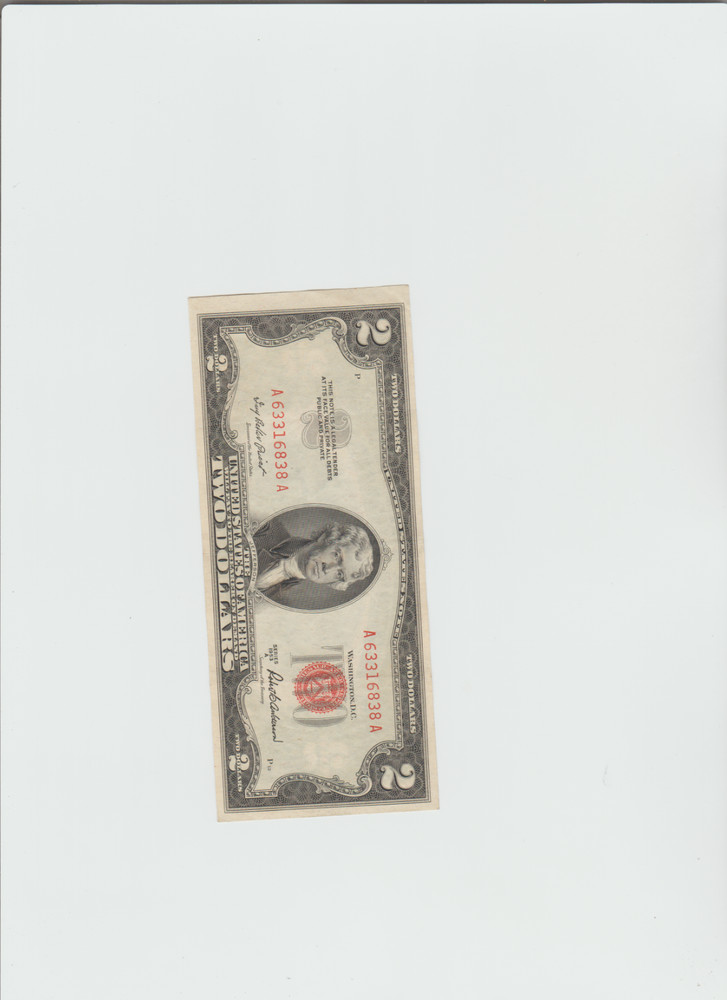 1953-A $2 Red Seal Note in lightly circulated condition.