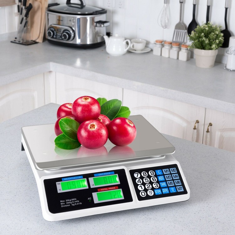 66 lb Electric Price-Computing Scale with LCD Display – Fast, Accurate Pricing