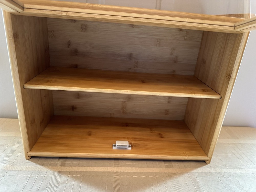 Wood Display Case PlexiGlass Doors 2 shelf Counter Display