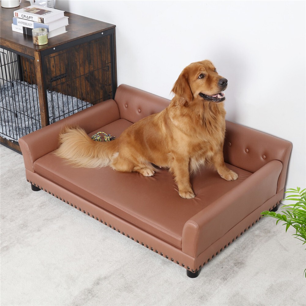 Jumbo Pet Upholstered Sofa Bed Elevated Dog Bed Couch Super Scratch Resistance