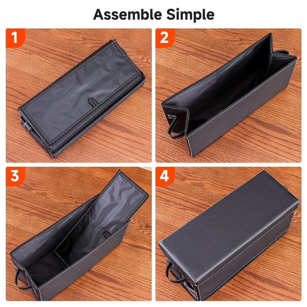 CD Storage Case with Lid & Handle – Faux Leather CD Holder Box – Stackable CD...