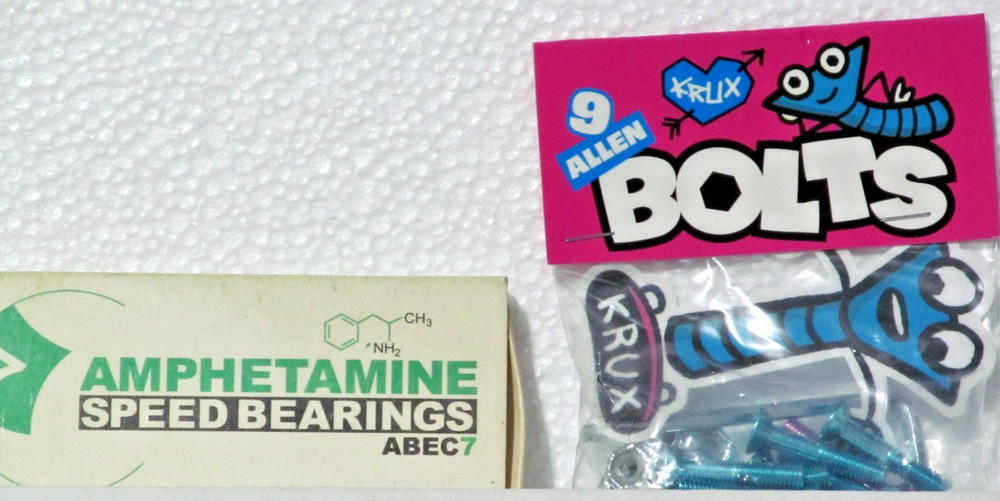 Amp Bearings and Krux Blue Hardware New