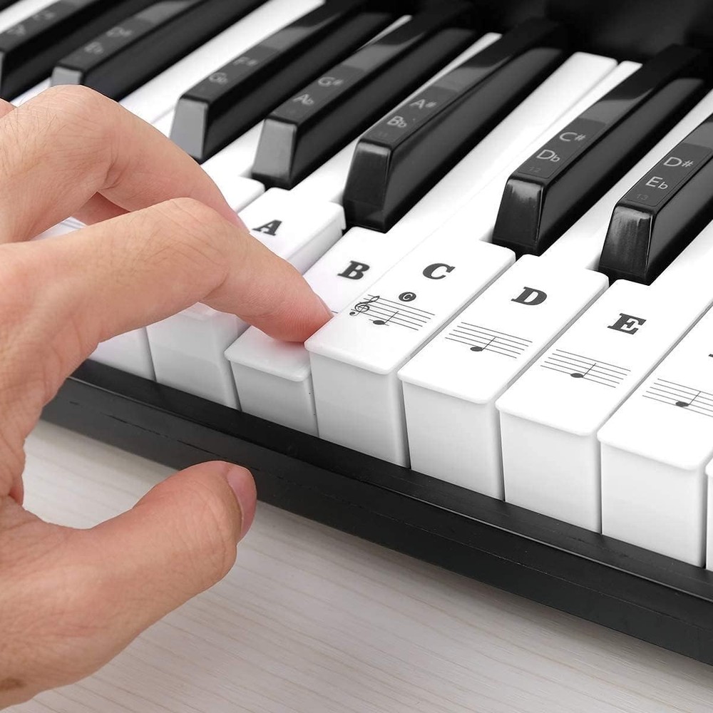 Piano Keyboard Stickers - 88 Elegant and Reusable Labels for Easy Note Learning