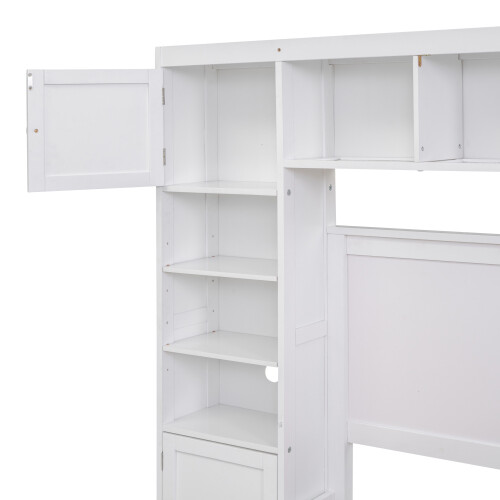 Solid Wood Platform Bed Frames with Storage Drawers All-in-One Cabinet and Shelf