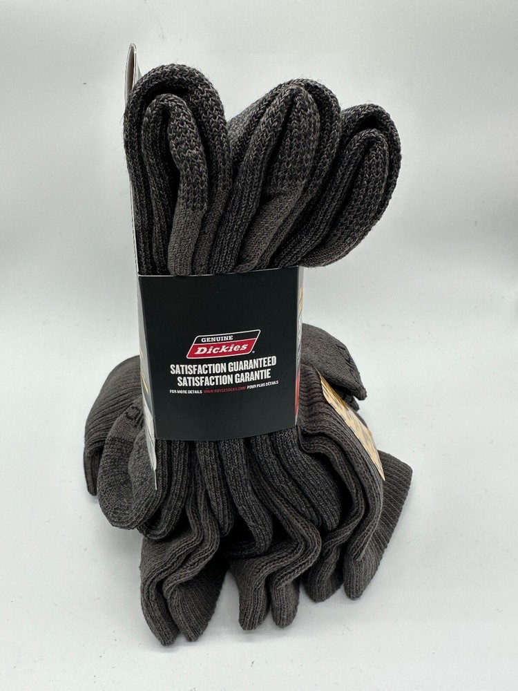 NEW 6 PAIR PACK DRI-TECH CREW GENUINE DICKIES MENS FLEX PERFORMANCE WORK SOCKS