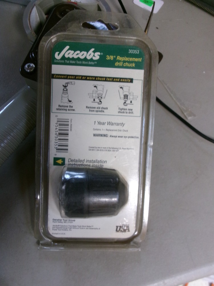 Jacobs Keyless Drill Chuck 3/8" Inch New 30353