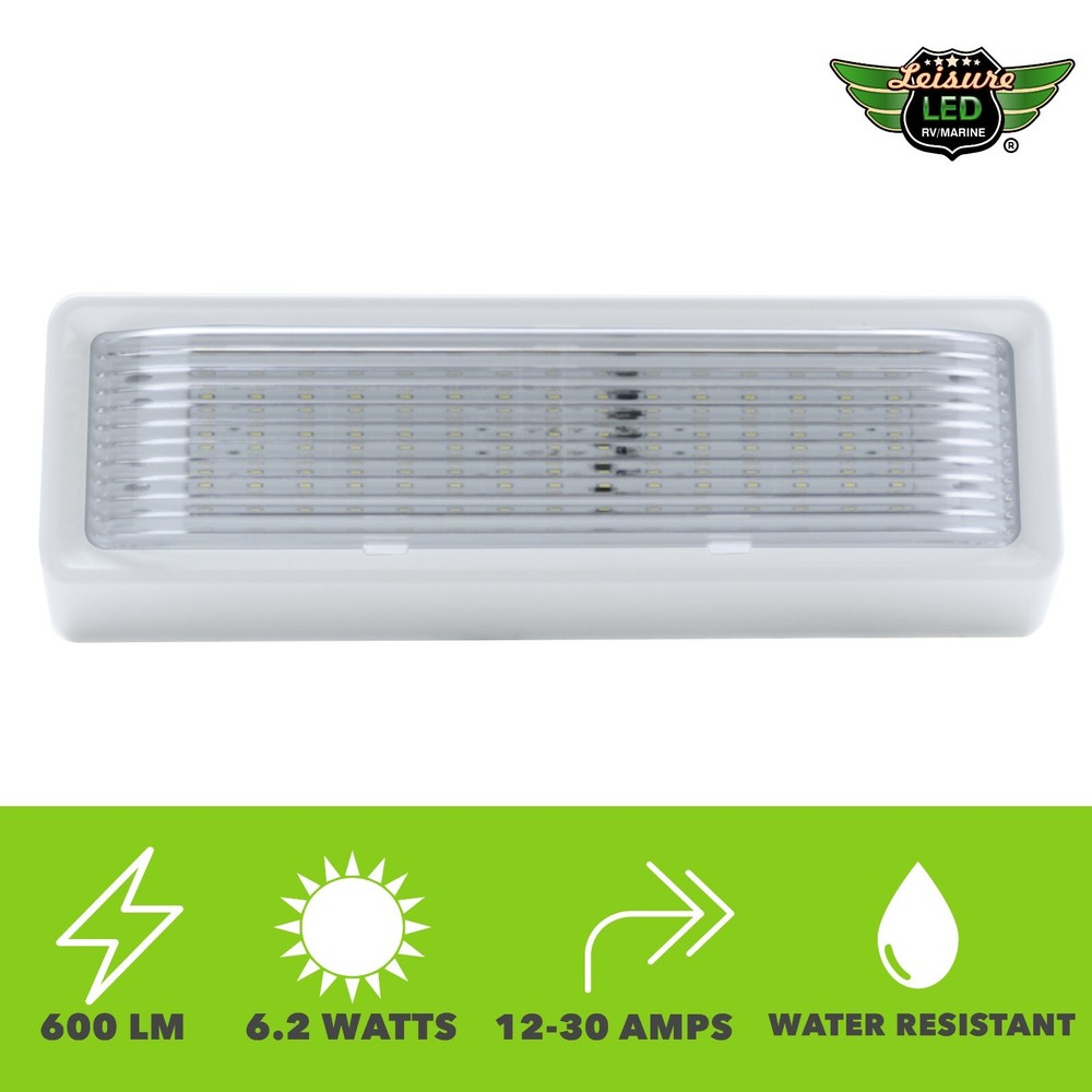 RV XL LED Porch Light camper RV trailer 60 LED exterior WHT 12 inch