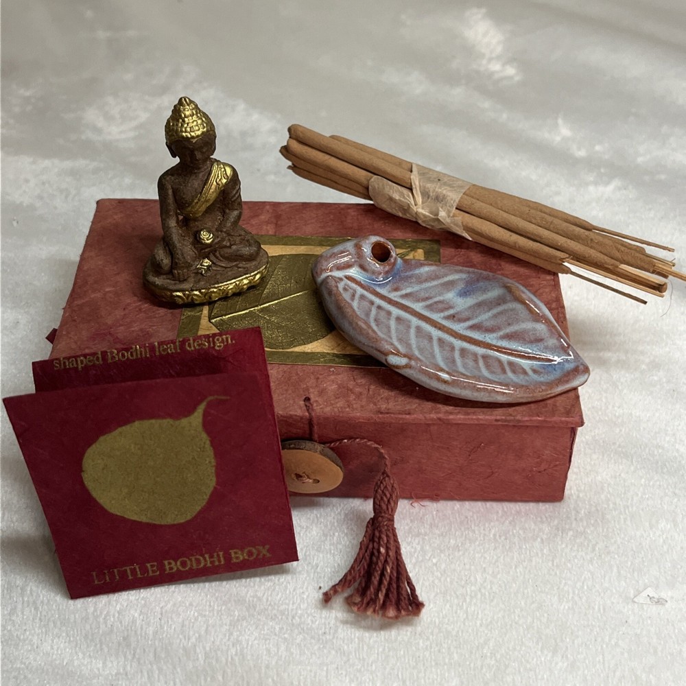 Little Bodhi Box Buddha Incense Leaf Handmade Box Nepal