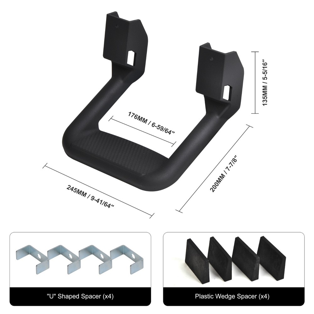 2 Pieces Truck Side Step Set Includes Mounting Brackets Fit Various Trucks 350lb