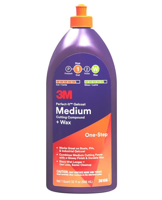 3M 36106 Perfect-It Gelcoat Medium Cutting Compound + Wax