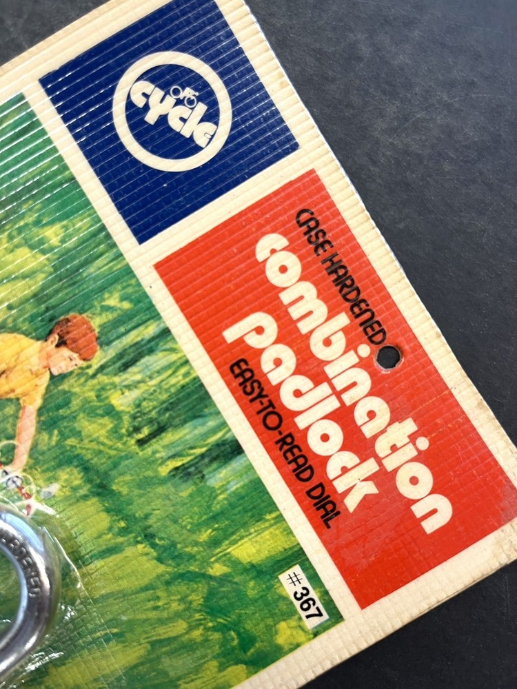 NEW Vintage 1973 Cycle #376 Security Bicycle Combination Padlock Sealed Package