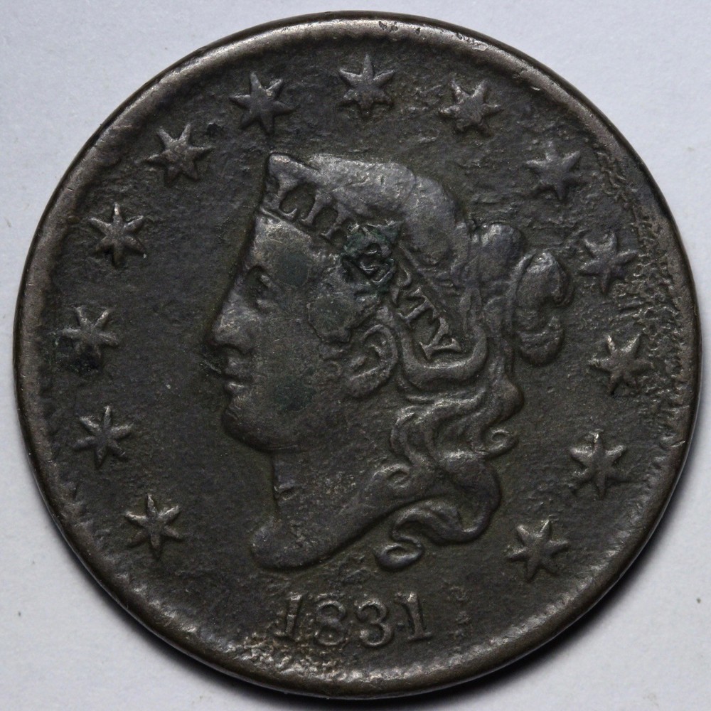 1831 Coronet Head Large Cent VF E112 WTYNM