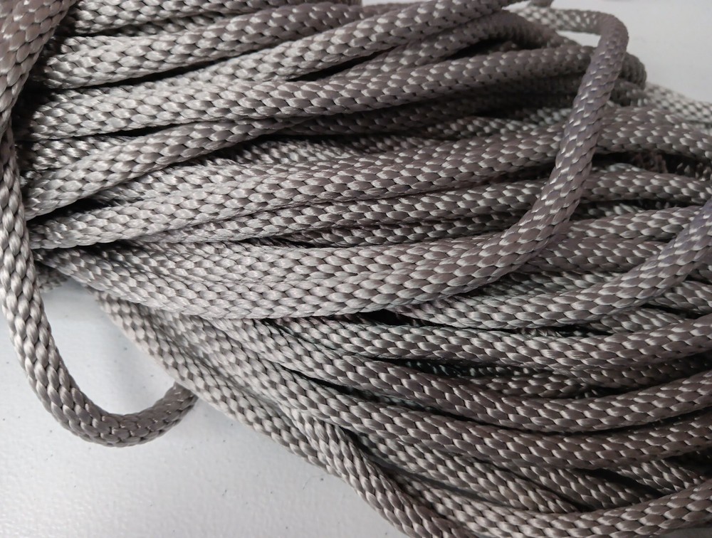 3/8" x 130 ft. Solid Braid MFP Rope Hank. Light Gray. Made in USA