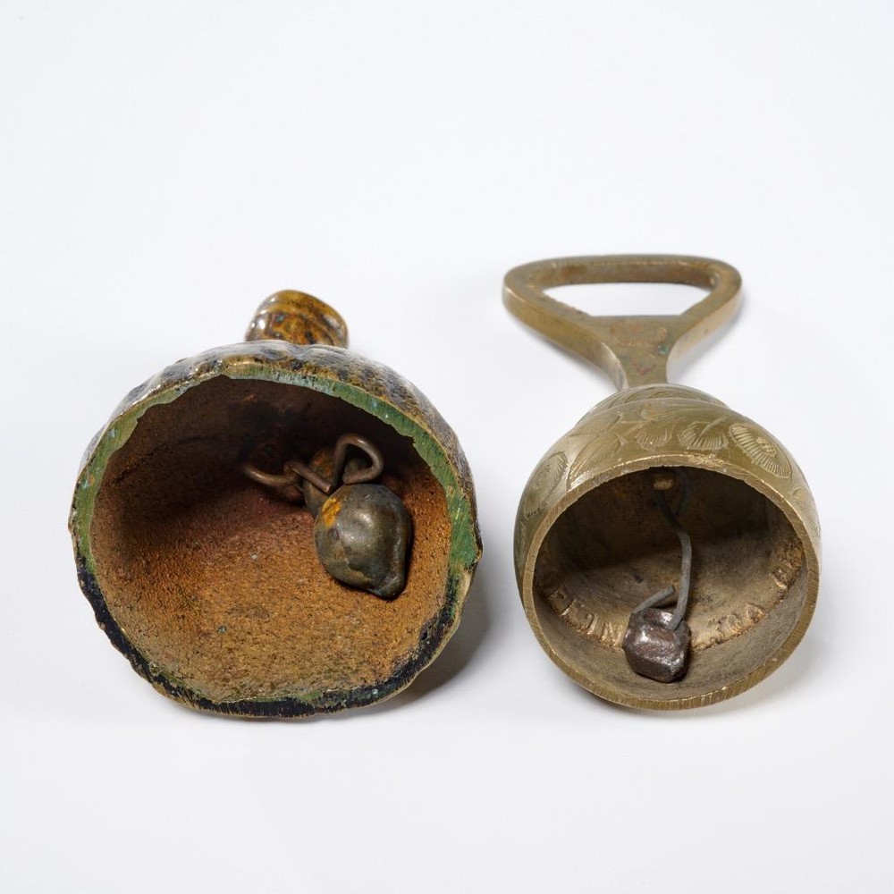 Vtg Brass Items Nutcracker & Two Tea Dinner Service Table Bells 3 Pc Lot