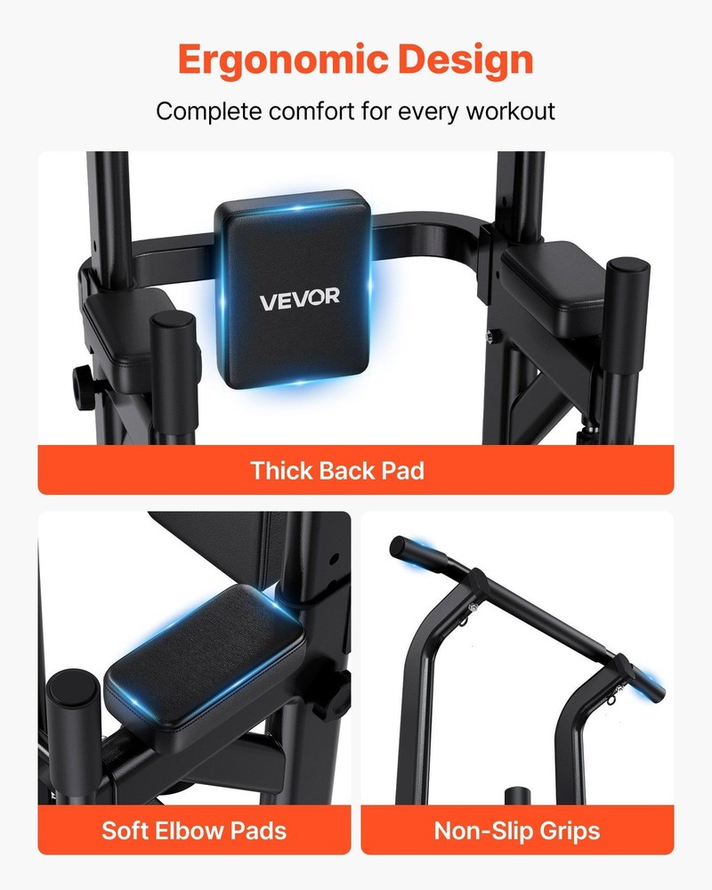 330lb Full Body Power Tower 12-Height 4-Adjust Back Rest