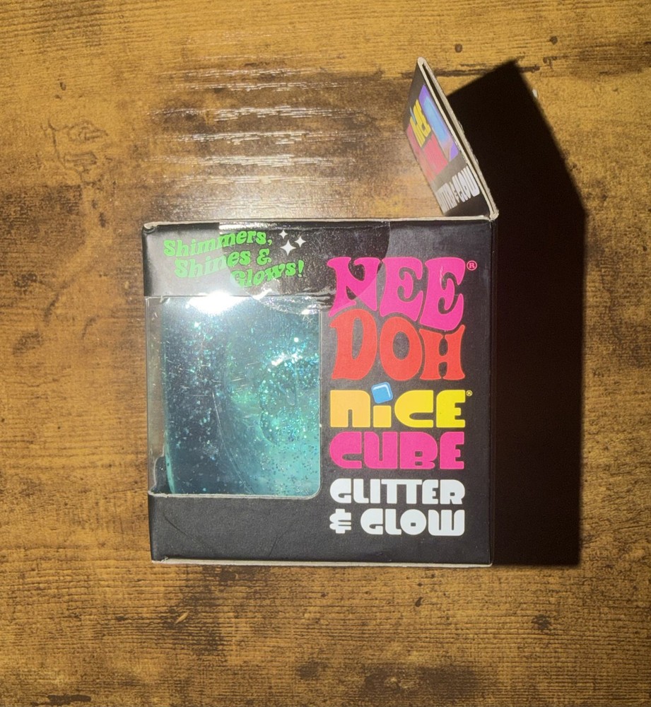 Nee Doh Nice Cube Glitter & Glow Blue. Quantity Discount.