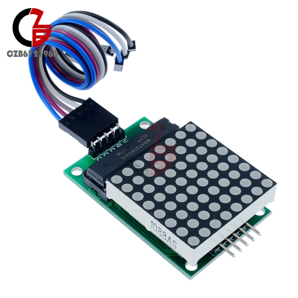1/2/5/10PCS MAX7219 LED 8x8 Dot Matrix Module Red Light Assembled w/ Cable
