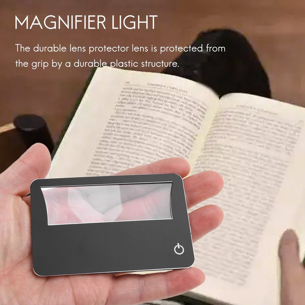 Credit Card Size Lighted 3X Magnifier Bundle Includes 2 Magnifiers, Each7591