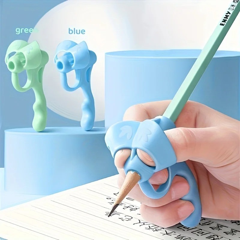 4x Soft Rubber Pen Grip Corrector Writing Aid Posture Trainer Handwriting Tool