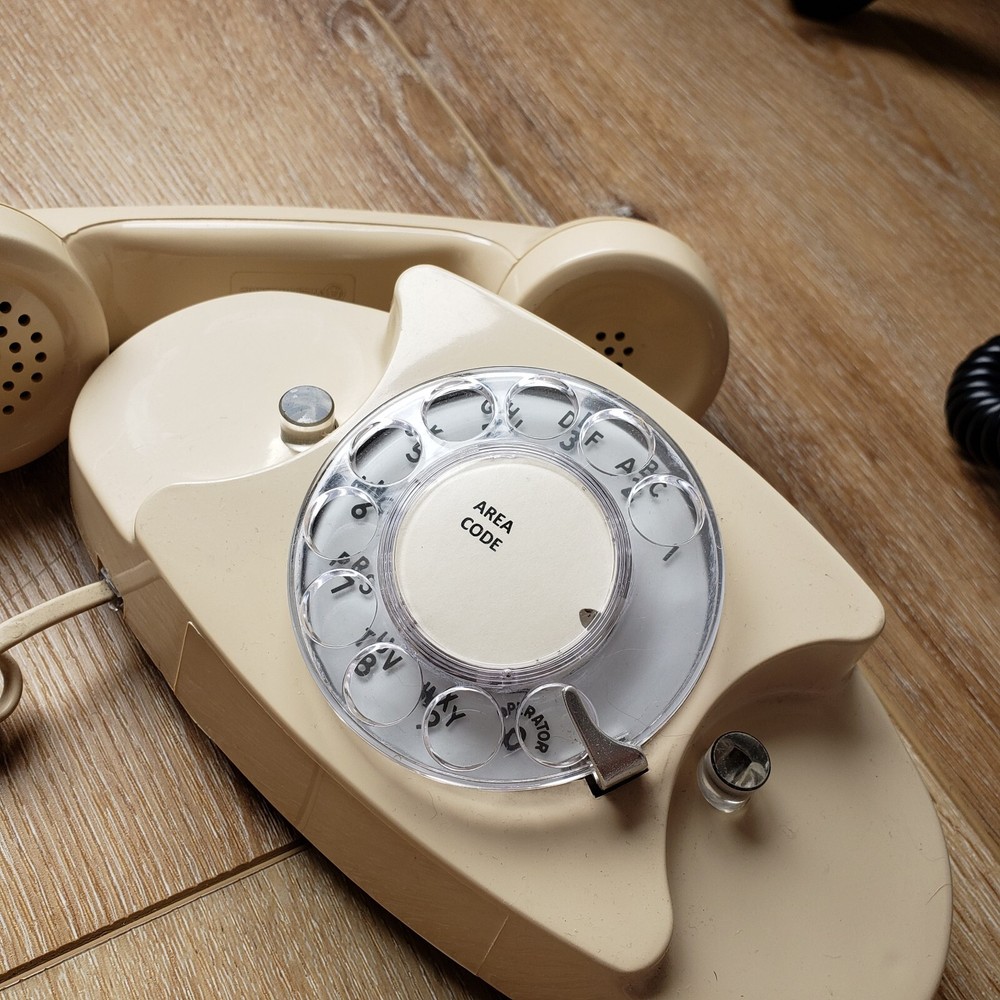 Dial Card Insert AREA CODE 1.5” Ivory Background for Rotary Phone