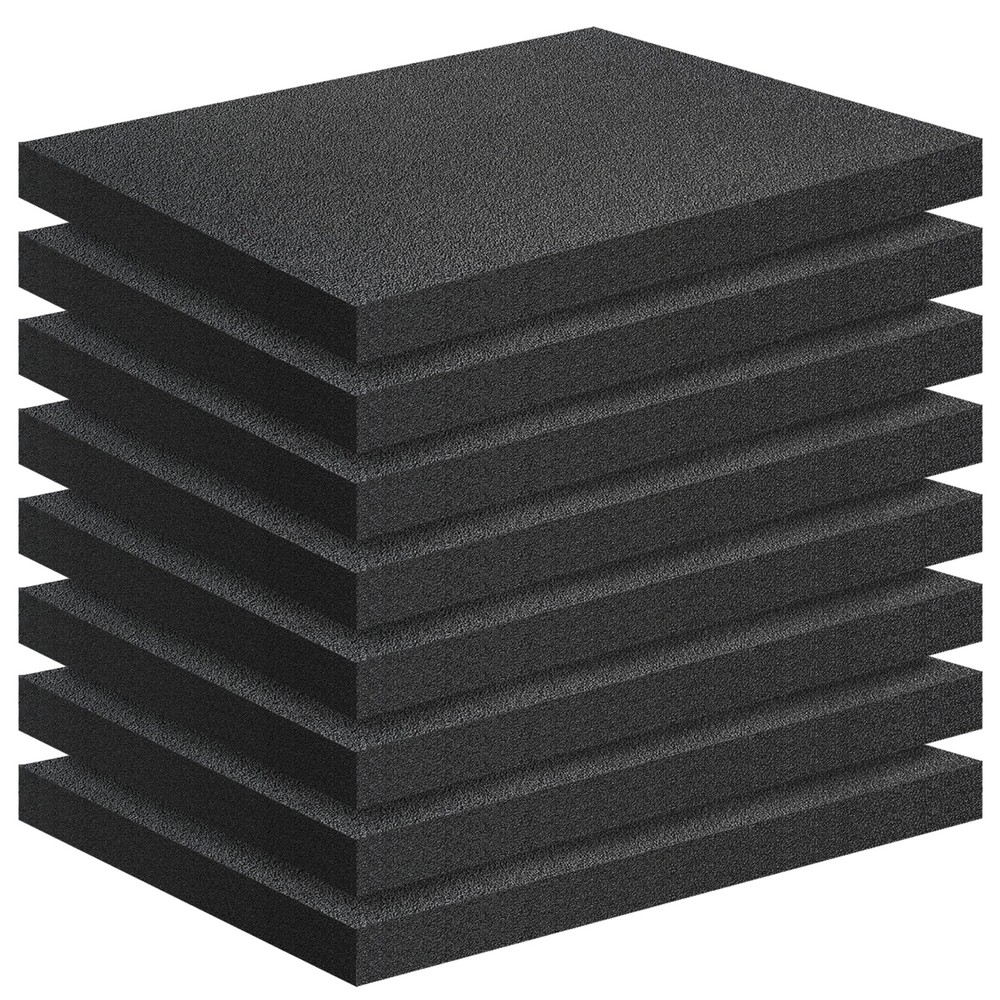 Black Packing Foam Sheets- 8PCS Cuttable Polyurethane Foam Pads Polyurethane ...