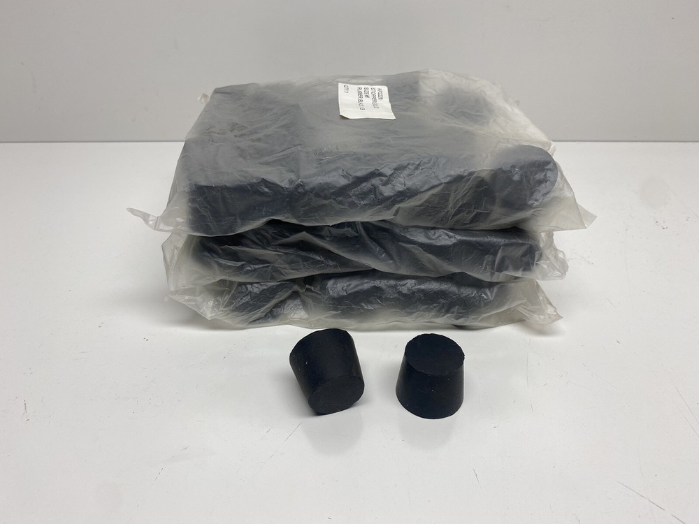 Solid  Black Rubber Laboratory Stoppers  Size 6 (lot of 100)
