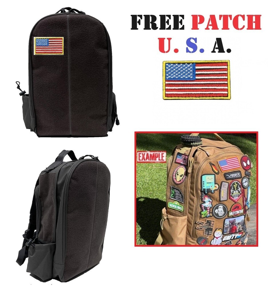 VISM Hook/Loop Patch Backpack Tactical Sports Shooting Patch Collector Bag-Gray