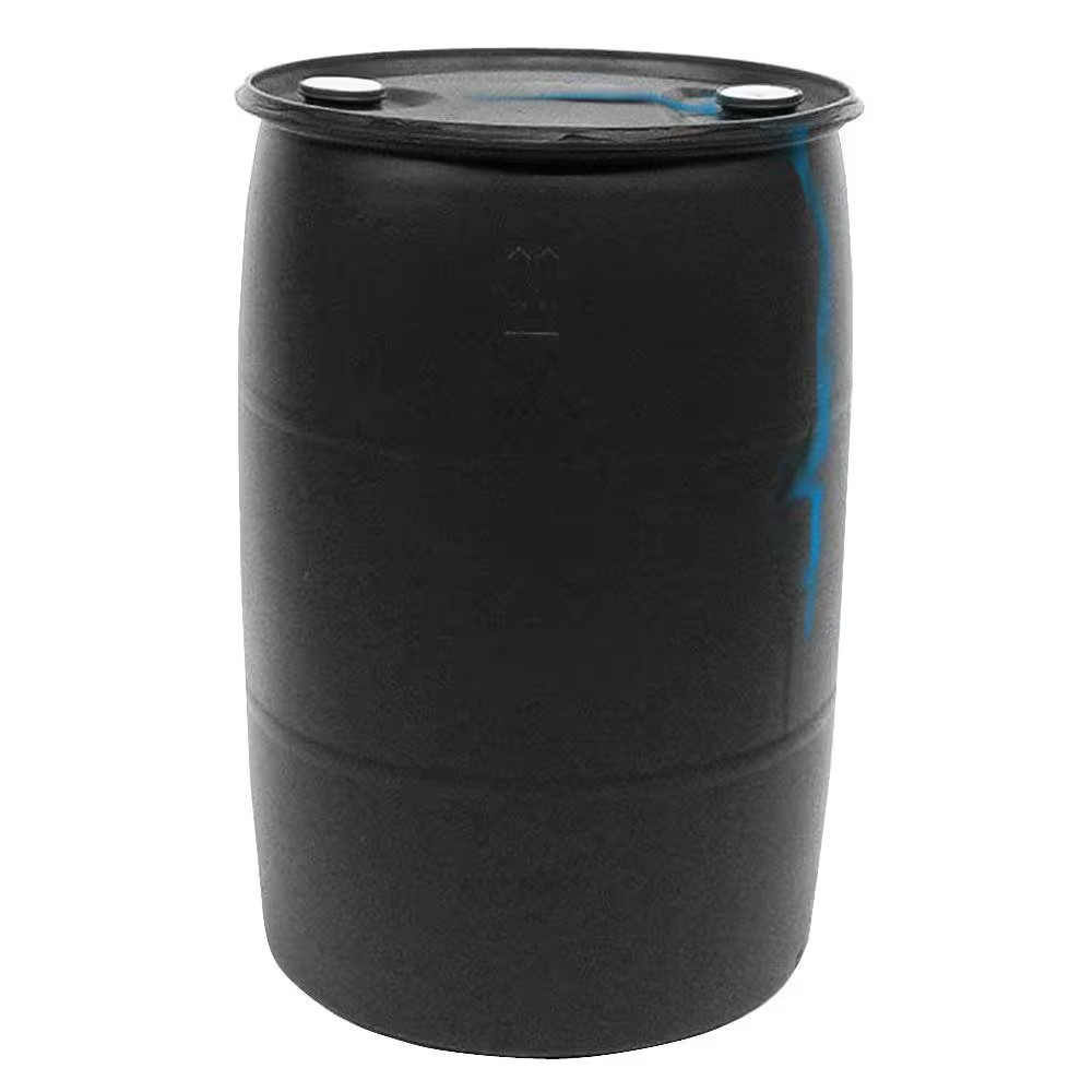 55 Gal. Black Industrial Plastic Drum