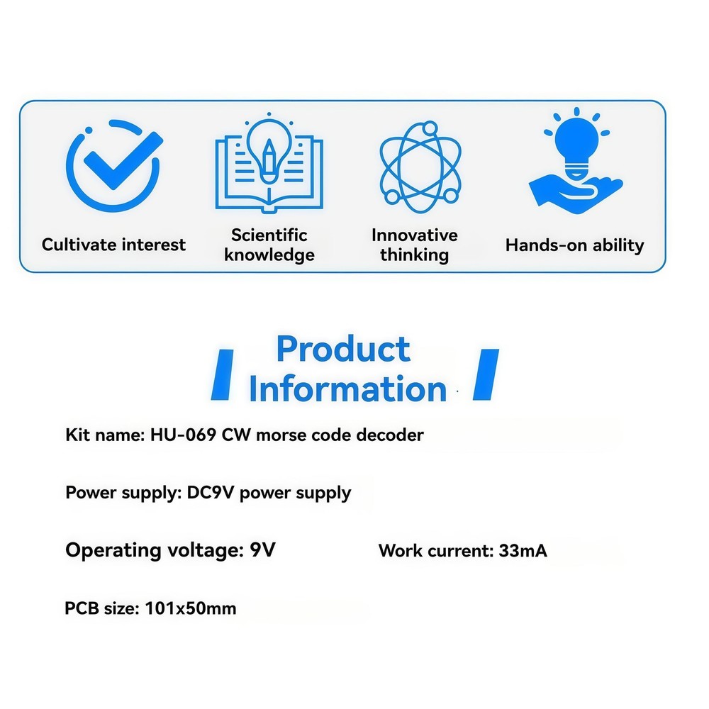 Trainer Morse Training Morse Decoder Components DIY Electronic Component Kit ...