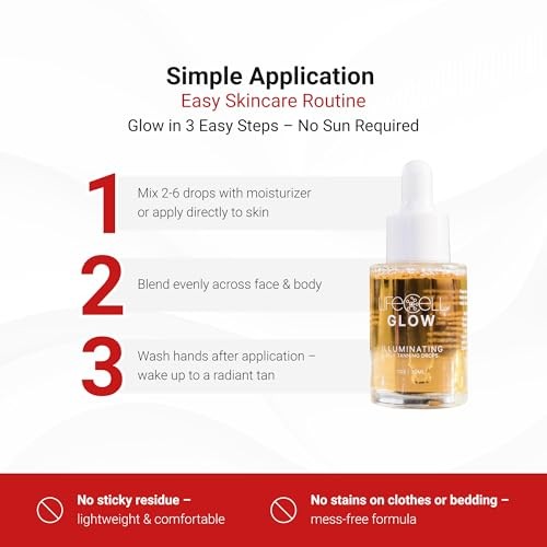 Glow Self-Tanning Drops for Face & Body, DHA & Squalane Formula, Customizable
