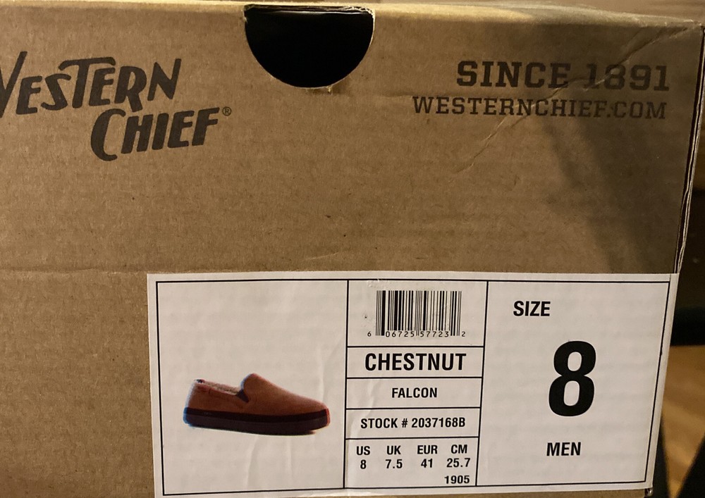 Men's Western Chief Chestnut Falcon Slippers Polyester SIZE 8