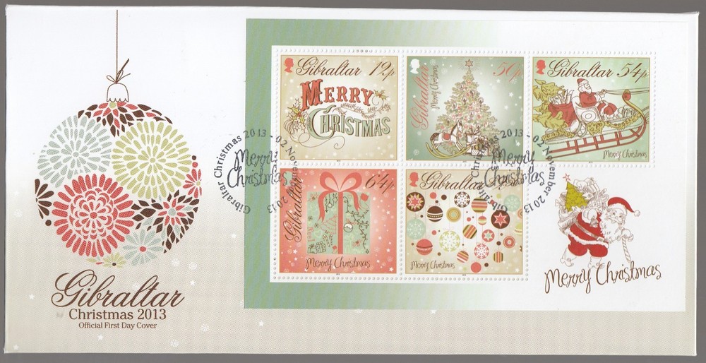 Gibraltar 2013 FDC MS Christmas