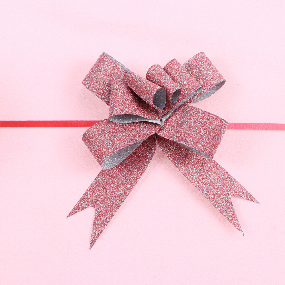 100PCS Glitter Pull Bows Gift Knot Ribbons String Bows for Gift Wrapping