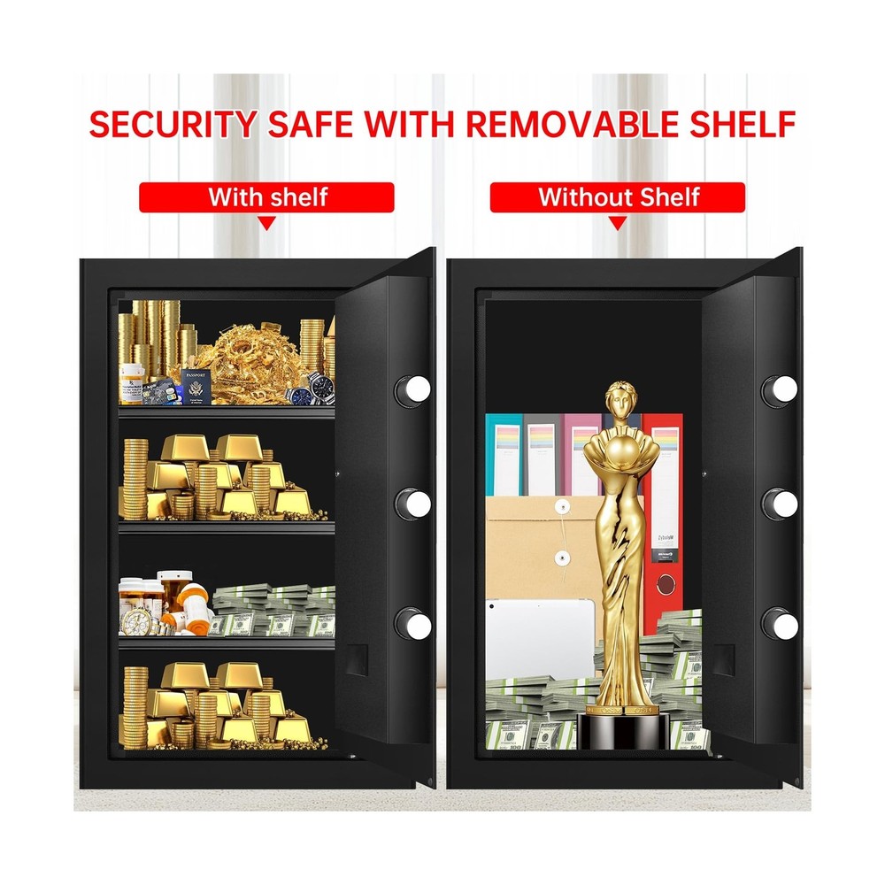 5.0 Cuft Large Document Safe Fireproof Waterproof, Anti-Theft Fireproof Safe ...