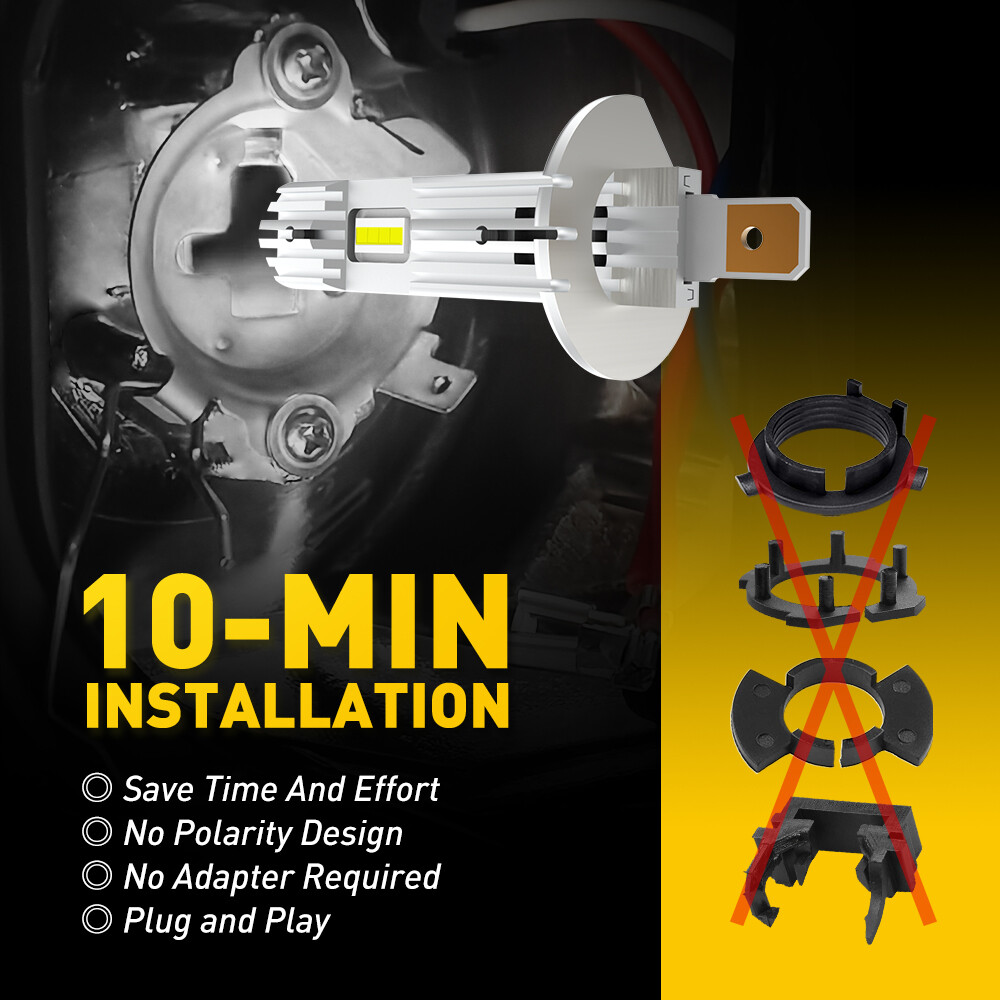 AUXITO 4X H1 LED Headlight Bulbs Conversion High Low Beam Super Bright USA EOA