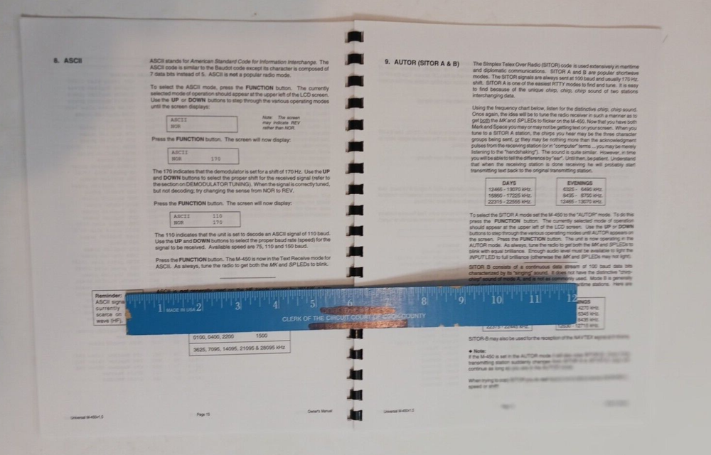 UNIVERSAL M-450 Decoder Owners Manual Version 1.5 FREE SHIPPING
