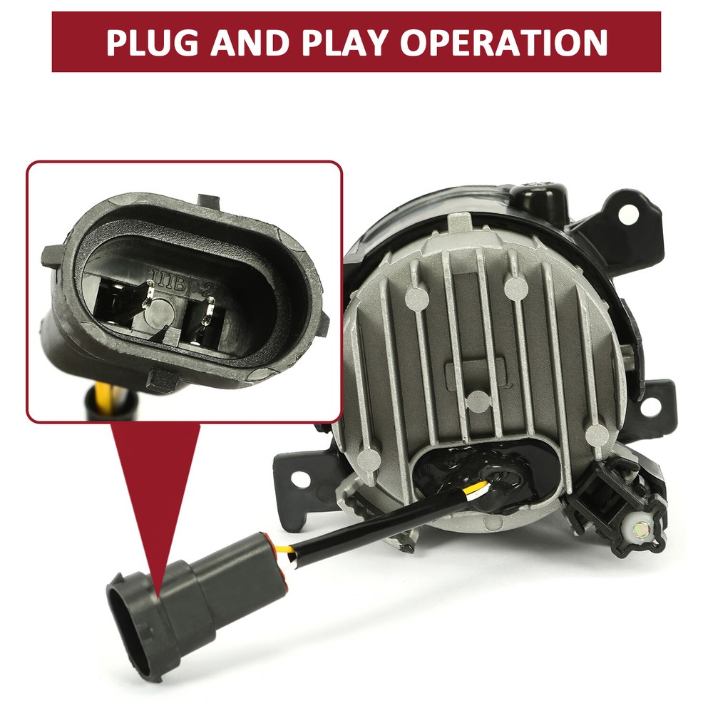 Front Bumper LED Fog Light Lamp LH & RH Pair for 14-20 Infiniti Q50 QX60 QX80