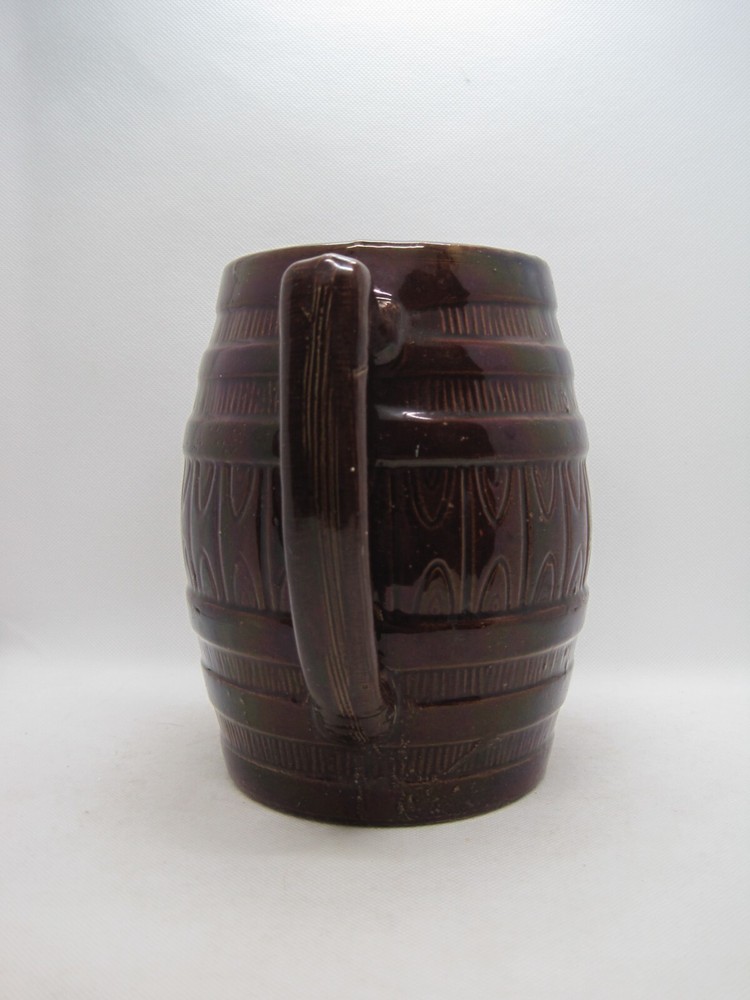 Vintage Dark Brown Stoneware Pitcher