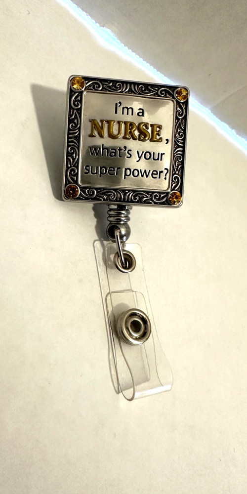 Metal Nurse ID clip