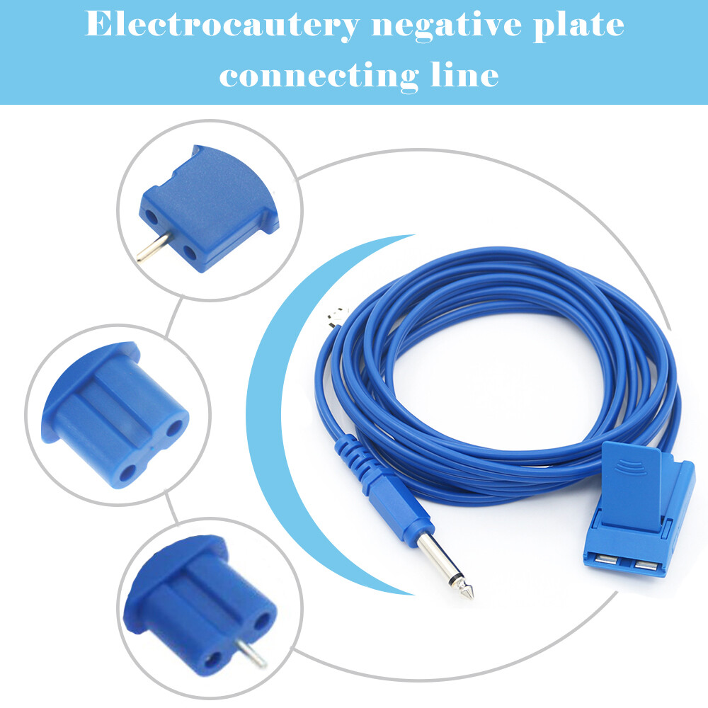 Patient Return Electrode REM ESU Electrocautery Negative Plate Connecting Cable