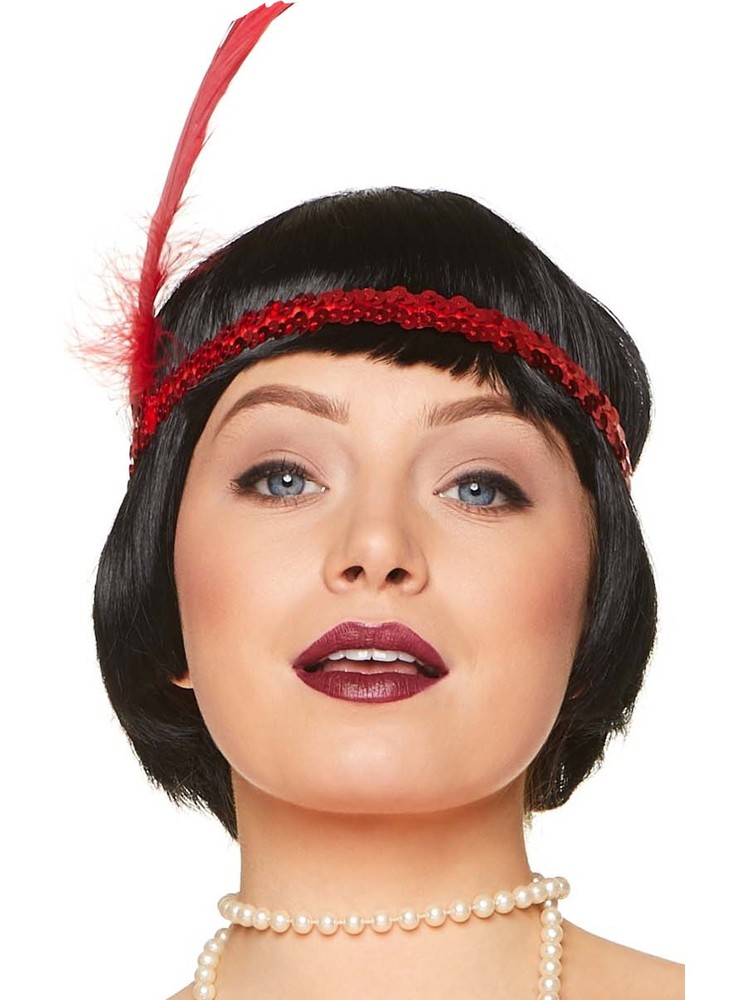 Roaring 20s Flapper Red Sequin Headband