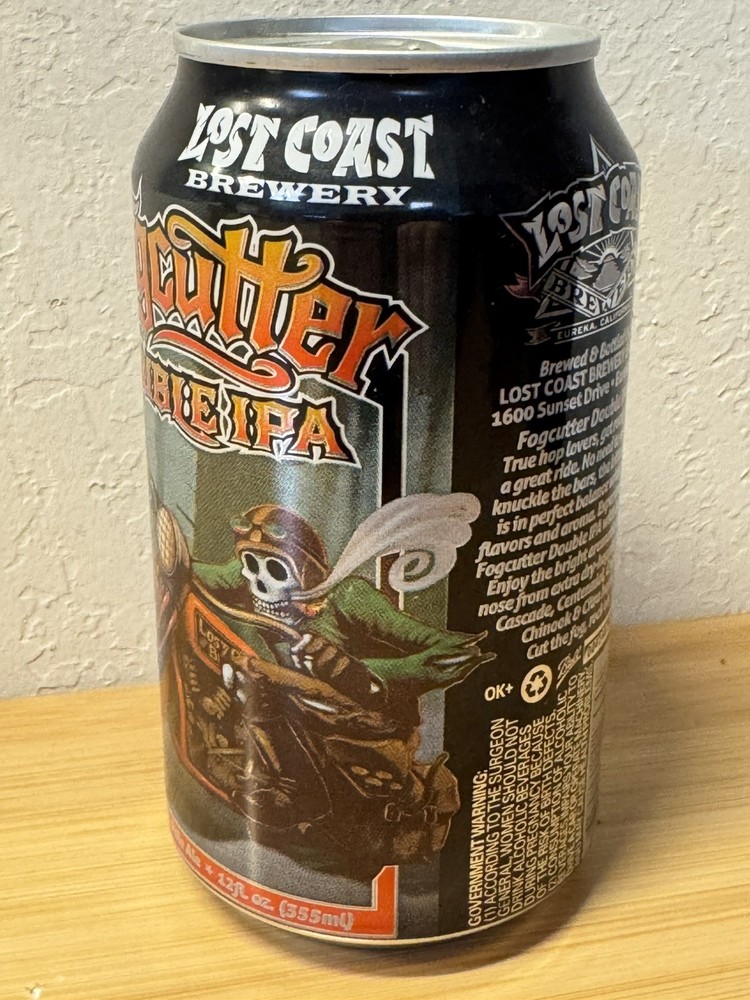 Fogcutter Double IPA - Empty Beer Can Bottom Opened - Lost Coast Brewery