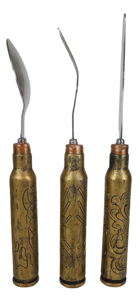 Western Hunter Rifle Ammo Bullet Shell Casing Flatware 1 Spoon Fork Knife Set