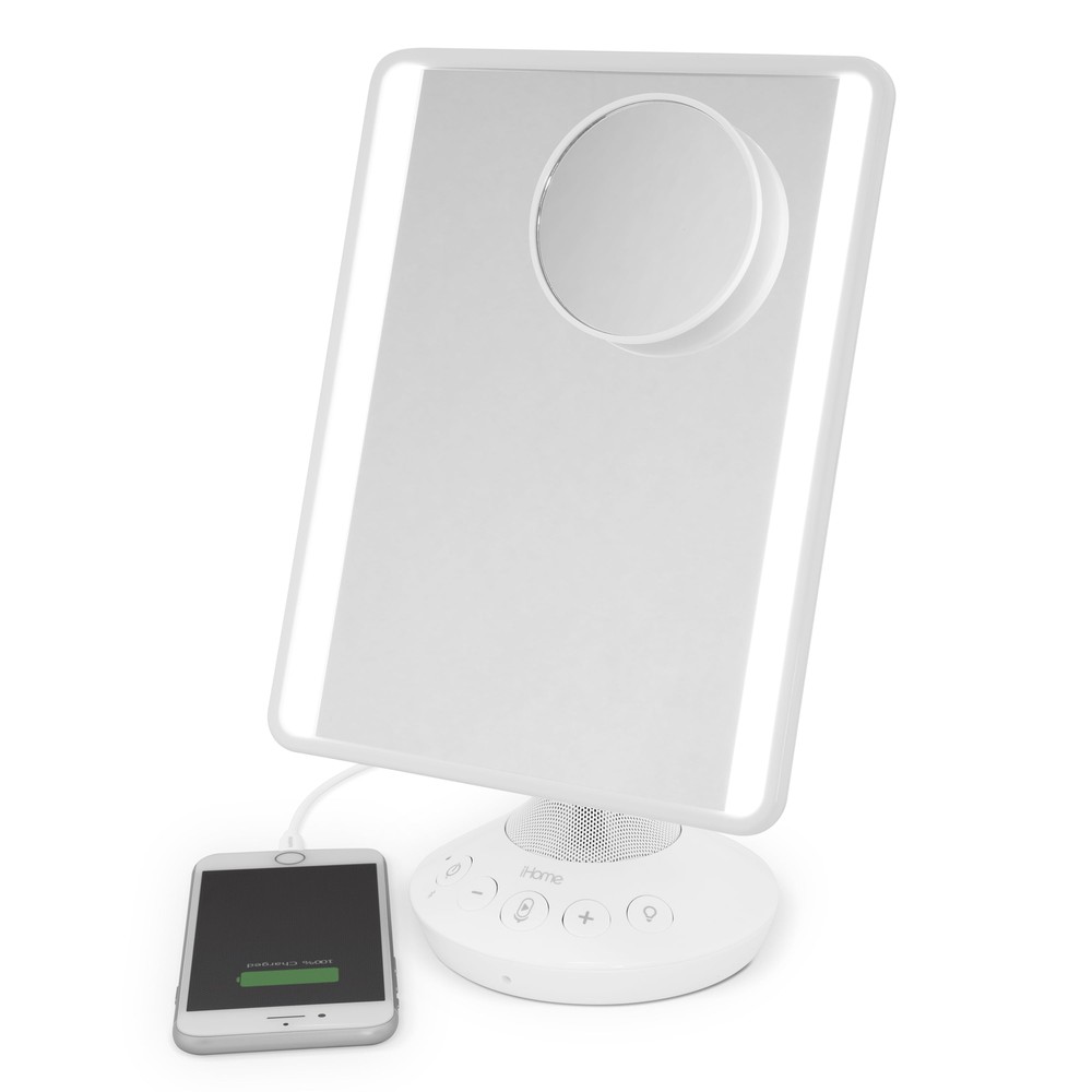 iHome Freestanding Mirror with Bluetooth Audio, LED Lighting, (Box Damaged)