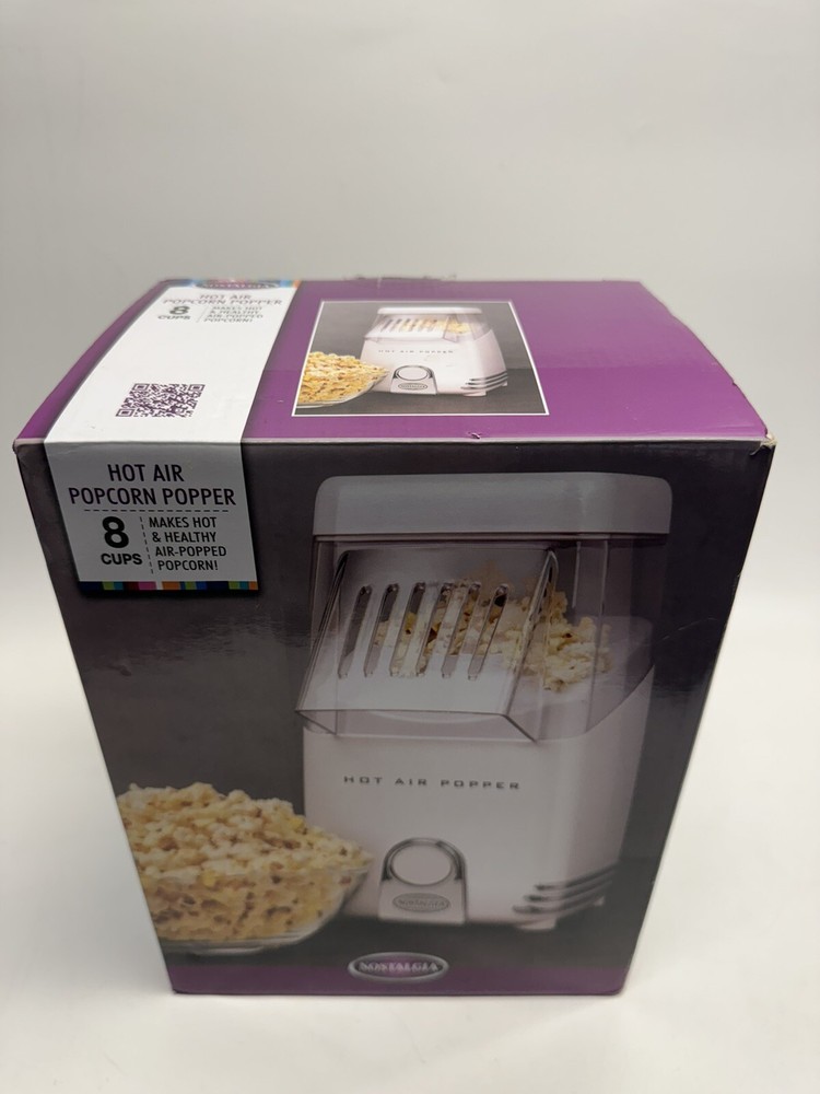 NEW OPEN BOX Nostalgia Electrics Hot Air Popcorn Maker HAP8WT