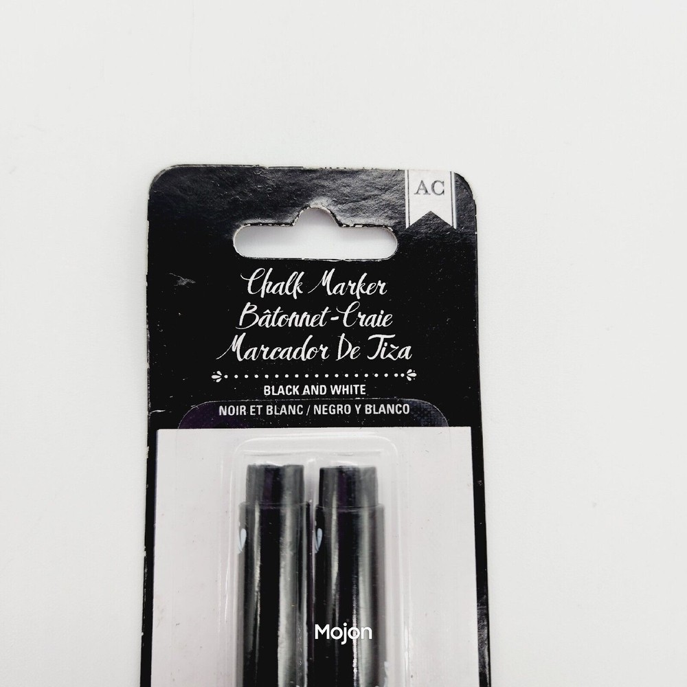 American Crafts Erasable Chalk Markers 2/Pkg Black & White Opaque Odorless