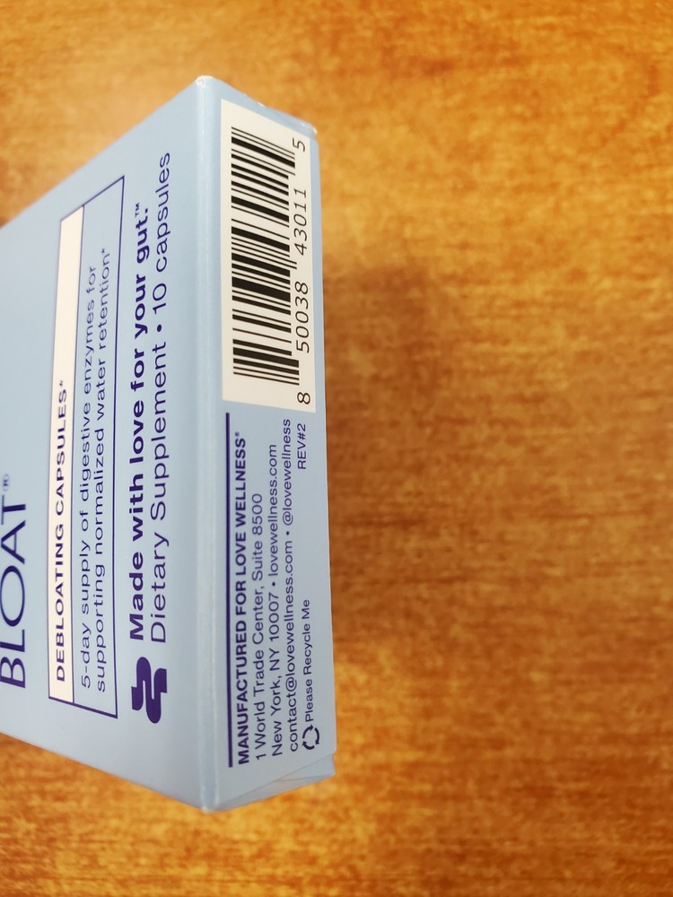 Love Wellness Bye Bye Bloat Debloating Capsules 10 Capsules Exp. 5/26 E17C